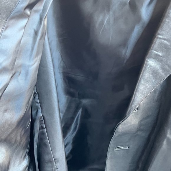 Morton & Rossi Three Button Pocket Coat Black Leather Jacket XXL - Picture 6 of 11